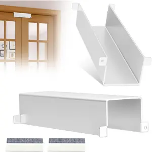 Child Safety Bifold Door Lock for Closet & Folding Double Cabinet Doors, Baby Proof Lock Keep Toddlers Cats Dogs Out, No Tools Installation, White 2PCS