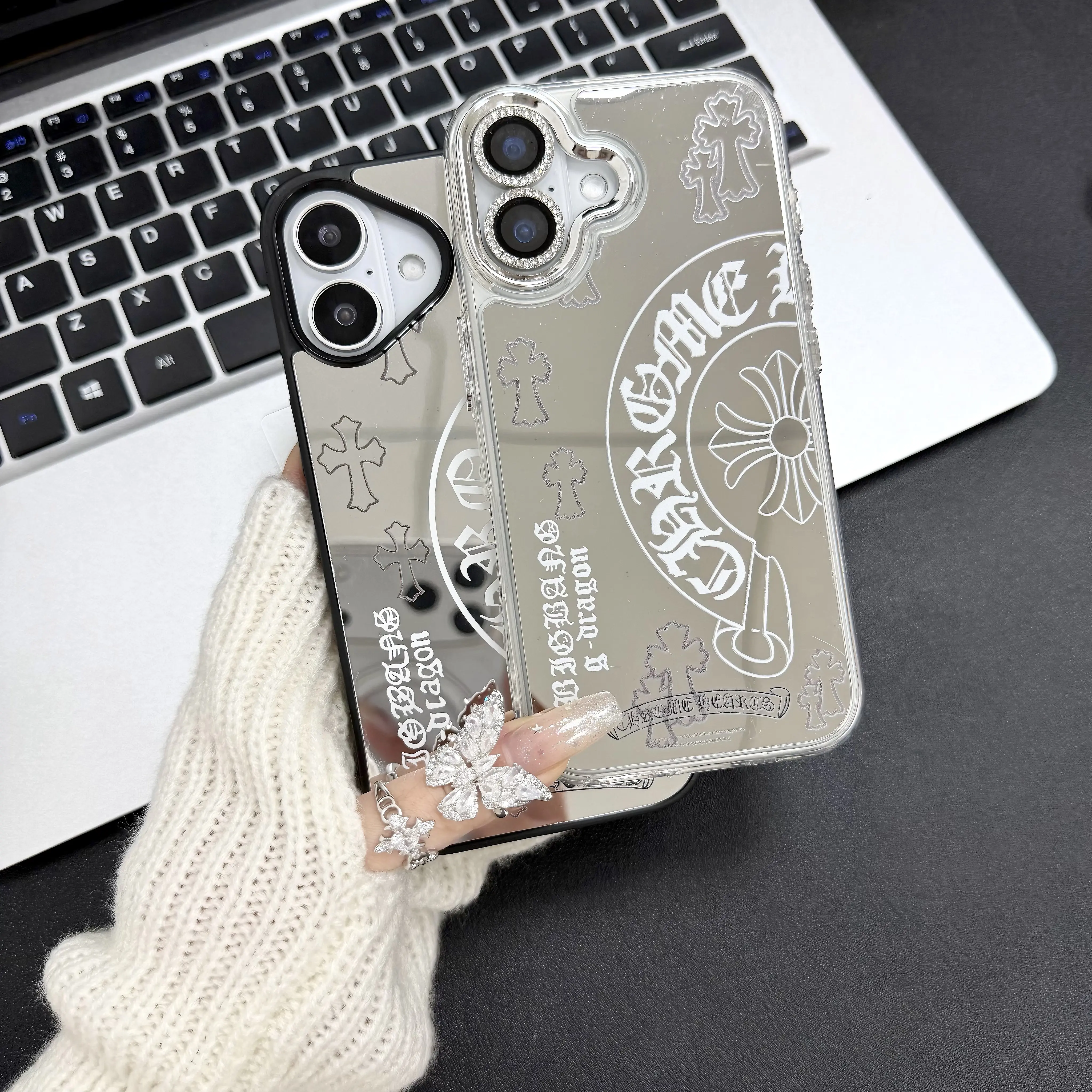 Premium mirror-finish phone case for iPhone 17, 16 Pro Max, 16, 15 Plus, 14, and 13. Lightweight design with a mirror finish, offering full-edge coverage and shock-absorbing drop protection; suitable for both men and women.iPhone 17/16 Pro Max case.