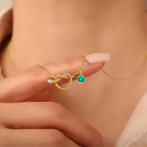 Heart Necklace for Women - 14K Gold Plated Dainty Heart Necklace Created Birthstone Necklaces for Women Trendy, Small Simple Gold Birthstone Necklace Jewelry Gifts