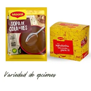Maggi Cola de Res Sopa Pack of 12Traditional Central American Soups Baja en Grasa Sin Preservantes