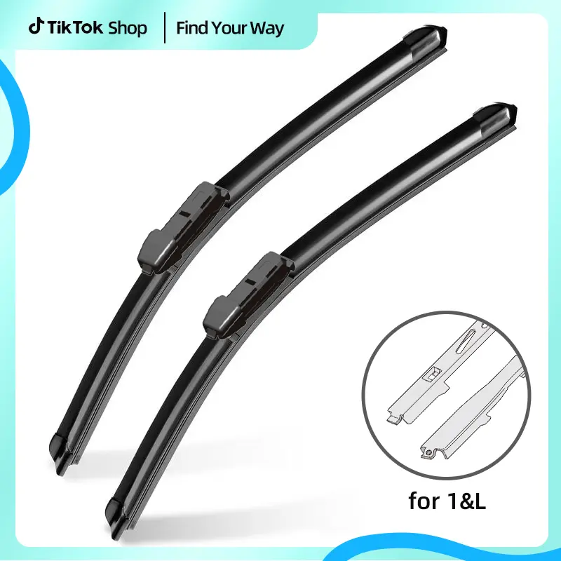 ITUTN OEM Quality Frameless Windshield Wiper Blades, Ultra Quiet, Streak-Free Clean Wipe, Dual-Layer Coating, 1 & L Adapter, Weatherproof, Easy Installation, Winter-Ready Automotive Accessories