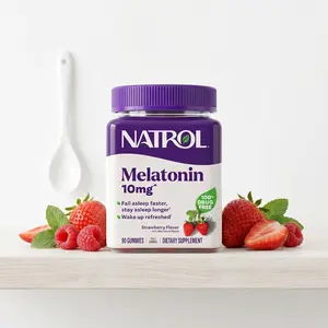 Natrol 10 mg Melatonin Dietary Gummies, Adult Sleep Support, 90 Strawberry-Flavored, 45-Day Supply Wellness Supplement