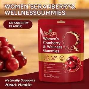 SDRXDE Women's Cranberry Health Gummies | Sugar-Free & Gluten-Free | Premium Cranberry Extract + D-Mannose + Vitamin C Complex Formula. Boost Immunity - Premium Formula Advanced Complex Formula High-Efficiency Formula Cranberry Flavor