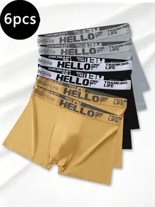 6-Pack Men's Sporty Boxers, Soft Comfortable Fabric, Plain Design, Ideal for Running and Fitness, Perfect Fit, All Seasons
