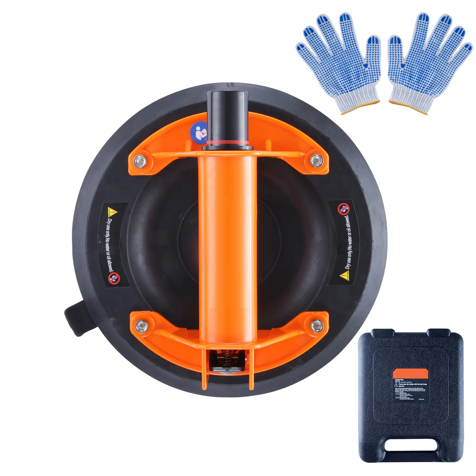 Glass Suction Cup, 8" 615 lbs Load Capacity, Vacuum Suction Cup with ABS Handle and Carry Box, Heavy Duty Industrial Suction Cup Lifter Tool for Glass, Granite, Tile, Metal, Wood Panel Lifting