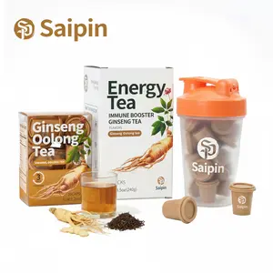 SAIPIN Men's Focus Energy Tea - Sugar-Free Caffeine-Free On The Go | Kidney + Energy + Endurance | No Sugar Non-GMO | 10 Capsules Mini Pack - Energy Max · 20 Capsules + Bottle