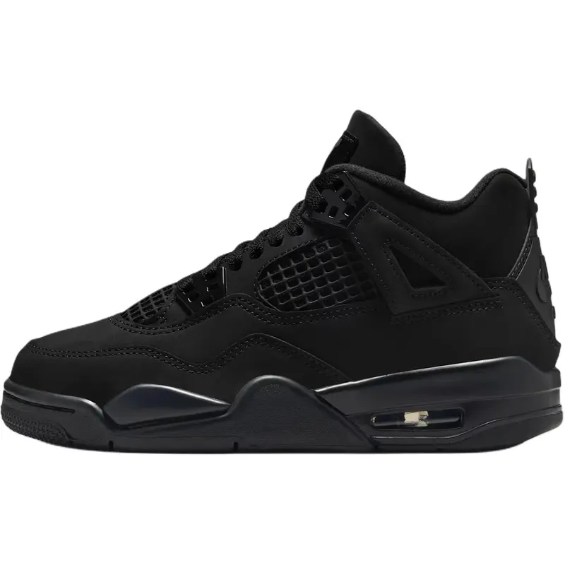 Nike Air Jordan 4 Retro 'Black Cat' 2025 Youth . Women's Perfect Fashion Footwear Girl Sneaker Shoe