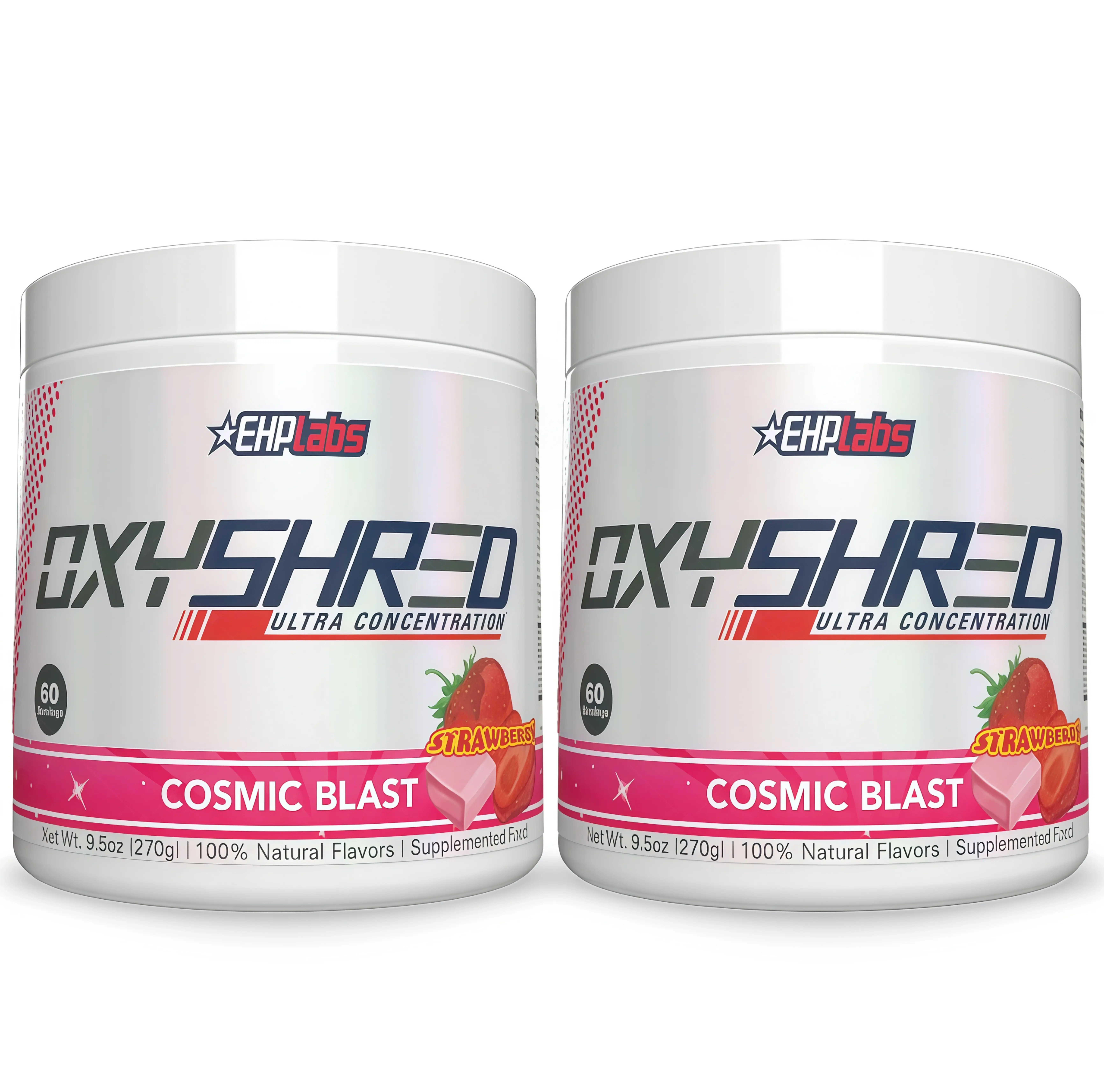 2 Piece EHPlabs OxyShred Ultra DA Concentration PreWorkout Powder 60 Serves 150mg Caffeine Sugar FreeVegan Friendly GlutenFree Men Women Health FitnessSupplements Cosmic Blast Flavor
