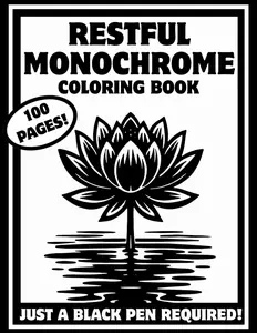 Restful monochrome coloring book: Reverse Coloring book with Designs in black and white for Adults and Teens