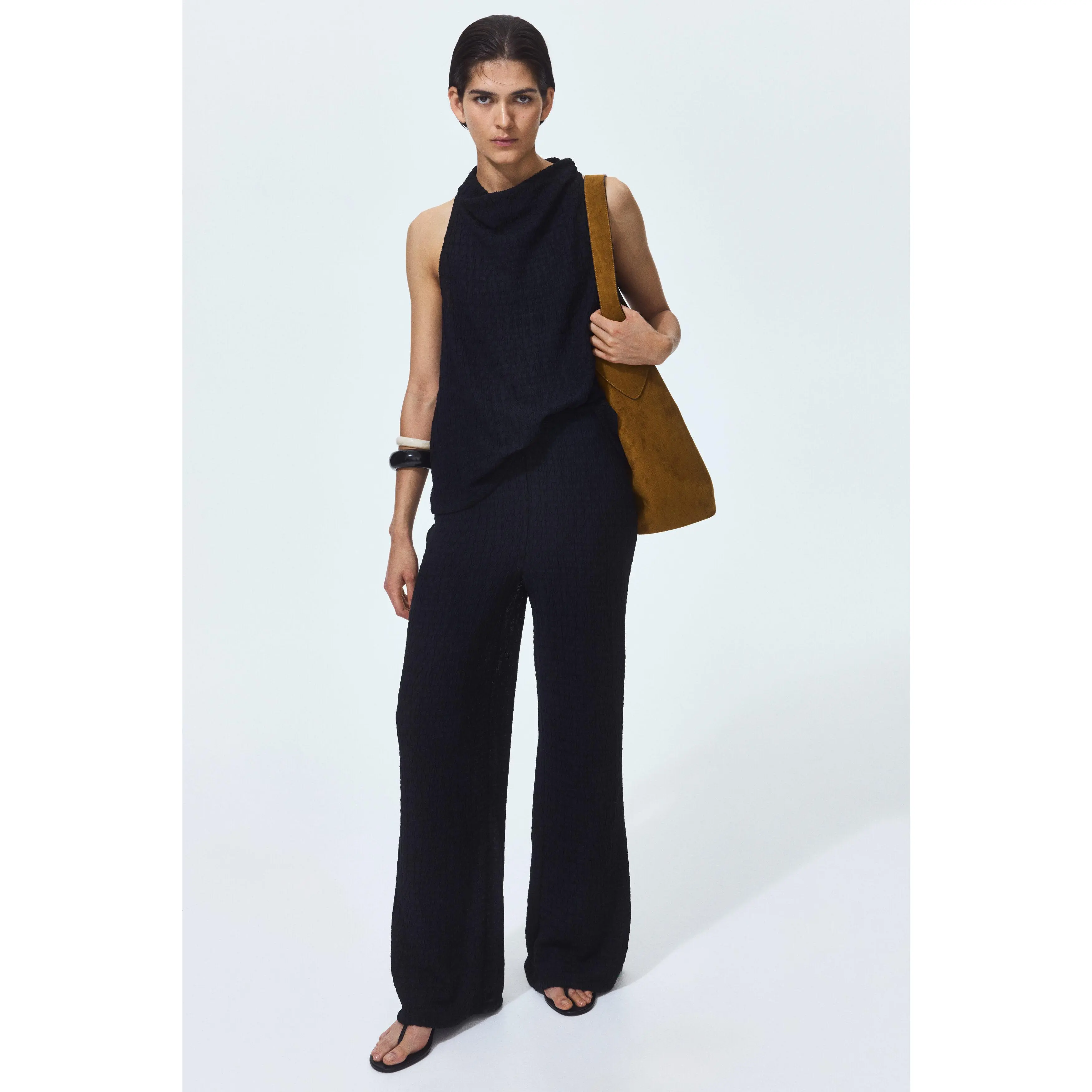 H&M Wide crinkled trousers
