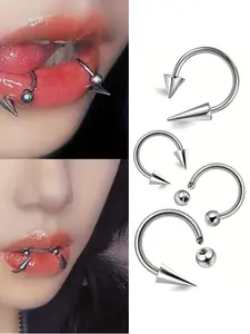 4pcs 16g Horseshoe Septum Rings, Surgical Steel Nose Piercing Jewelry, Cartilage Helix Tragus Earring Hoop, Minimalist Body Jewelry, Helix Pierced Ring