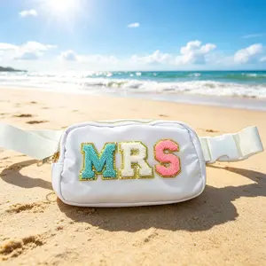 Bride Waist Bag Gift for Bachelorette Party, Mrs Letter Design, Adjustable Strap, Zipper Belt Bag, Waterproof Crossbody, Perfect Wedding Day Accessory