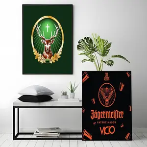 beverage brand Jagermeister Poster HD Heavy-Duty Self-Adhesive Waterproof Wall Decor – Tool-Free Install, Durable & Reusable Conceals Wall Flaws | Elevates Home Style | Ideal for Living Rooms, Bathrooms & Kitchens