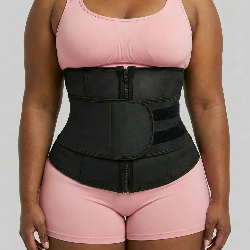 Women’s Plus-Size Sauna Sweat Belt Waist Trainer, Adjustable Fit Double-Layer Compression Waist Wrap for Comfortable Workouts, Snug Core Support
