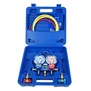 SUPERDEAL AC Manifold Gauge Set R134A R410a R134 Air Conditioning Refrigeration Kit