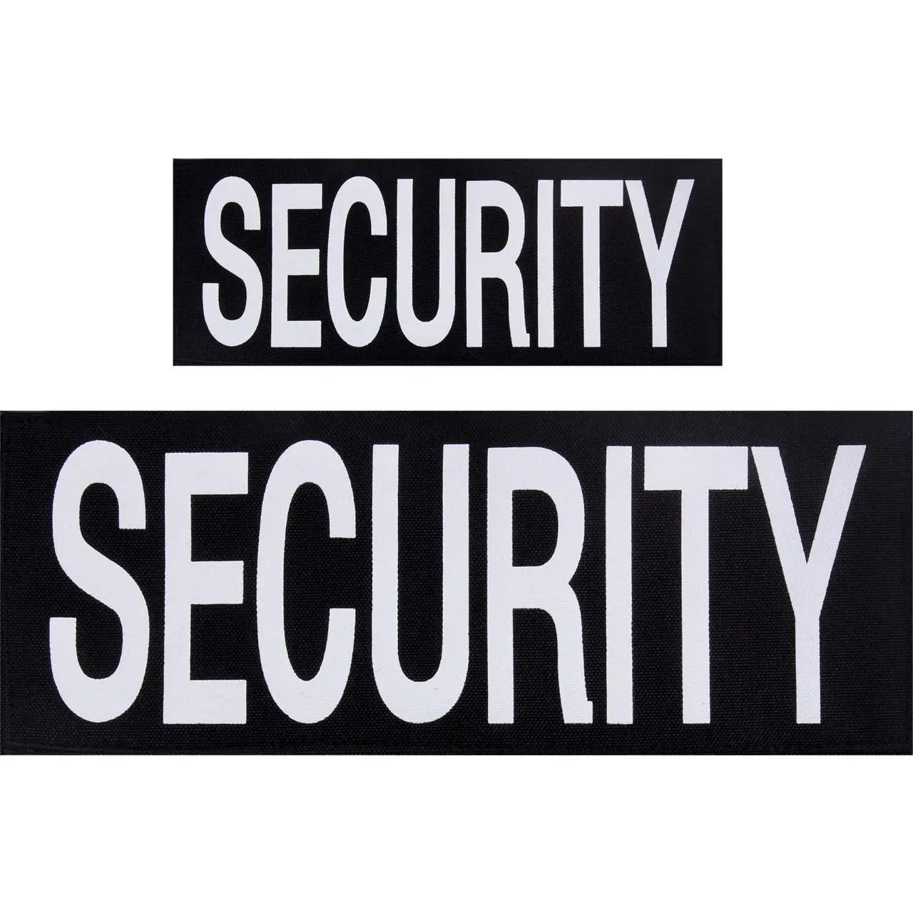 Security Hook Back Patch Attachments - 2-Size High-Quality Construction Sewing Accessory for Operator Tactical Vests/Jackets, Black Background Law Enforcement Gear Label Attachment, Baseball Caps