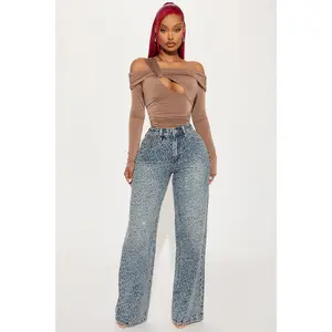 Turning The Page Embellished Wide Leg Jeans - Medium Wash