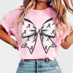 Crimson tide .Roll tide football . Classic Cottonwith Graphic Print in All Sizes.Coquette bow Alabama .For Men.Bama .coquette bow .Alabama mascot Tee T Shirt