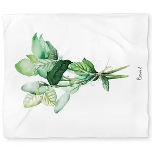 Begin Home Decor C1DCKSW0ZSN14P Tied Up Basil Leaves Bundle King Size Duvet Cover - Home Decor