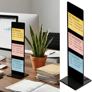 Detachable Transparent Acrylic Memo Board with Stand, Computer Screen Clip, Message Board, Office Desk Accessory, Work Organizer, Two Colors Available
