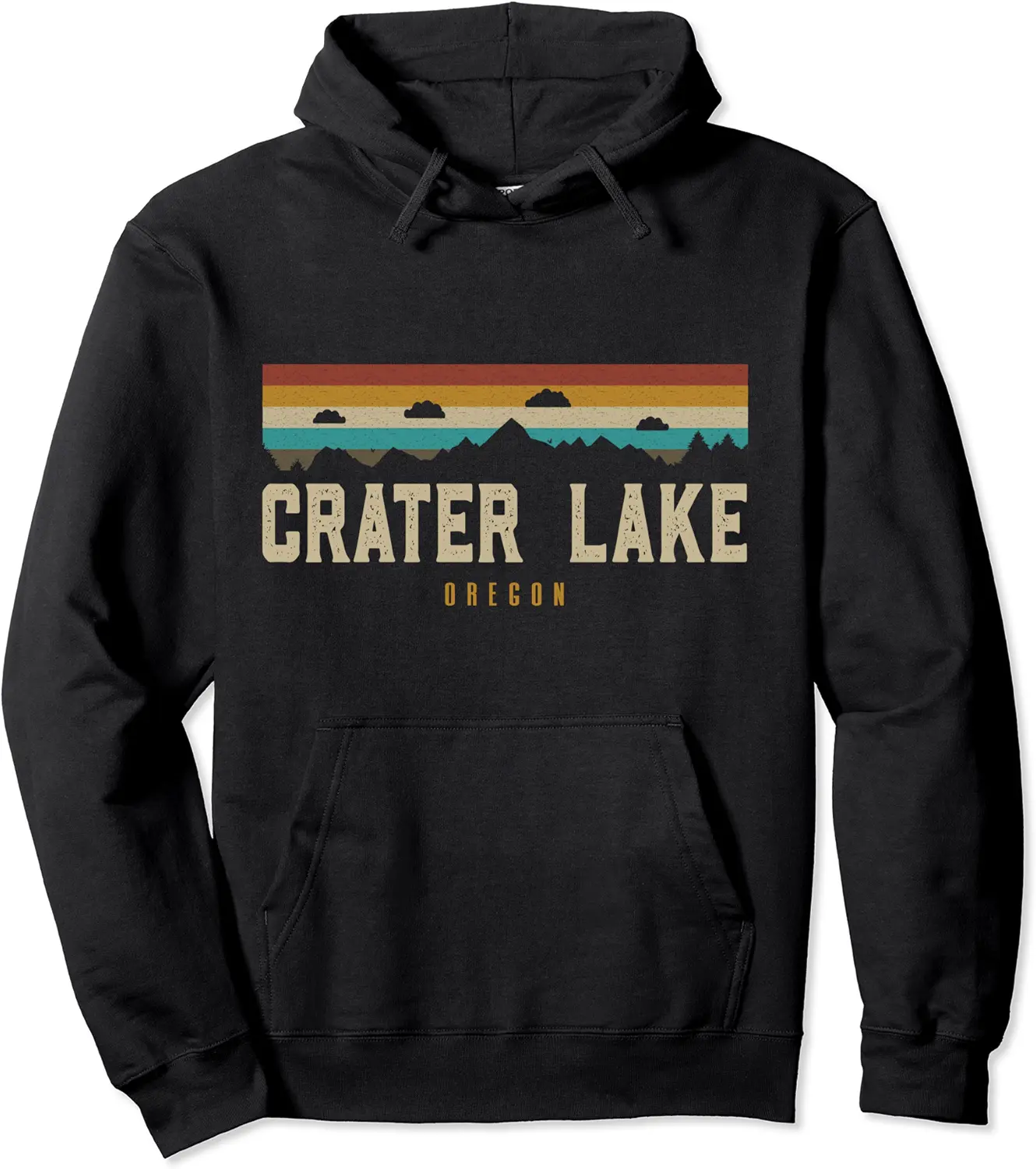 Crater Lake Vintage Mountains Hiking Camping Oregon Retro Pullover Hoodie - Rubencordov Shop 60B096KVH6Z9