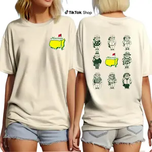 Augusta Golfer Illustration T-Shirt, Vintage Player Graphic Tee for Men Women, Classic Tournament Style Shirt, Premium Cotton Relaxed Fit Tee, Trendy Golf Streetwear, Golf Fan Gift