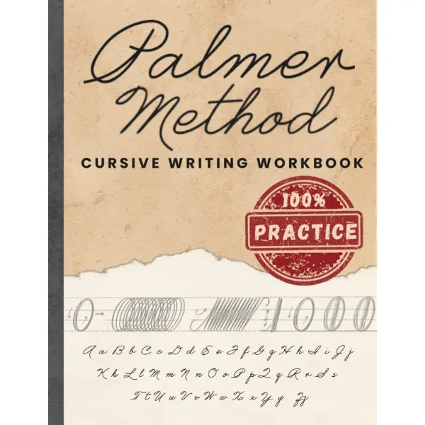 Palmer Method Cursive Writing Workbook - 100% Practice Paperback for Adults: Master Handwriting, Palmer Typeface, Calligraphy, Penmanship, Freehand Writing Templates (Education Textbook)