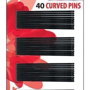 Annie Curved Pins 2 3/4" Black 40 Curved Pins for Styling and Controlling Hair