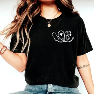 Cute Nurse T-Shirt, Floral Stethoscope T-Shirt, Nursing School Gift, Healthcare Gift, Medicine Shirt, Doctor T-Shirt, Medical Assistant Tees