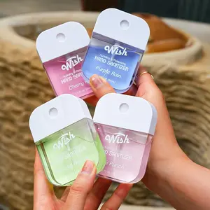 Wish 4pcs Hand Sanitizer Spray Set Mini Travel Essentials Portable Aloe Vera Hand Perfume Moisturizing Fragrance Cherry Purple Rain Green Tea Green Punch