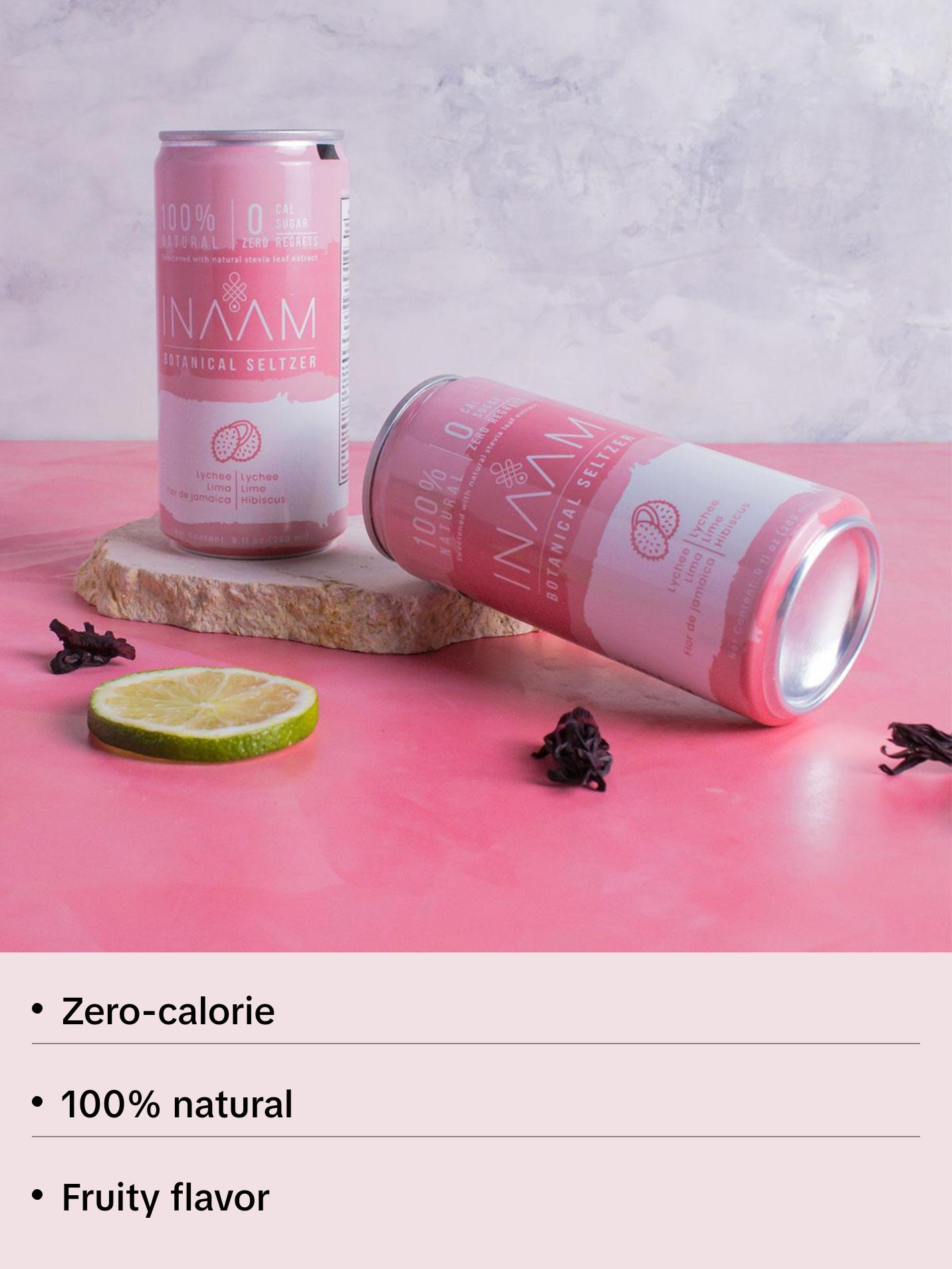 INAAM Lychee, hibiscus and lime Botanical Soda