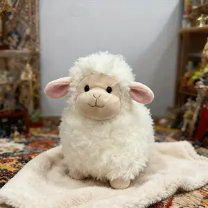 Cartoon plush toy| Cute and soft polyester lamb animal doll, home sofa decoration, comfortable pillow, interactive entertainment gift for family and friends