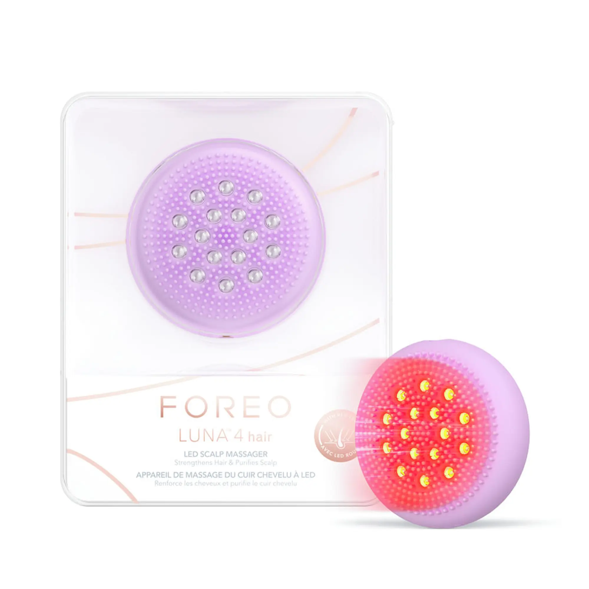 FOREO LUNA 4 Hair Nourishing Silicone Scalp Massager for Hair Growth, Thickness & Dandruff Reduction, Rechargeable for Daily Use, Lavender