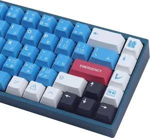 PBT Keycaps, 135 Keys Dye Sublimation Cherry Profile Keycaps with 7U Spacebar Japanese Keycap Set for Cherry MX Switches US Layout Mechanical Keyboards