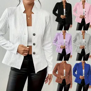 2025 Trendy Fall Winter Women’s Workwear Blazer! Single-Breasted Stand-Collar Printed – Ideal for Office Casual, Coffee Meetups & Shopping Outings. Versatile American Chic Style!