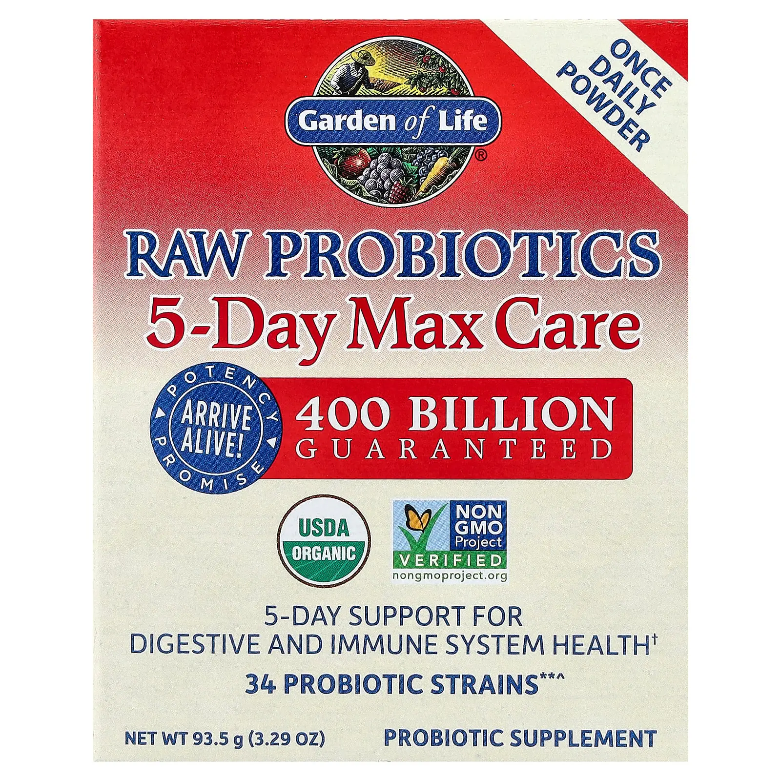 Garden of Life RAW Probiotics 5-Day Max Care, 3.29 oz (93.5 g)