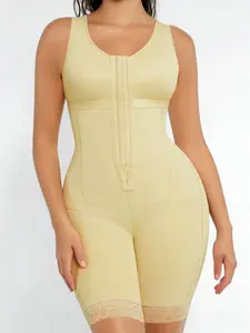 1 Count Big U-Neck Design Bodysuit, High Compression Full Body Shaper, 3 Rows Of Hooks Closure Jumpsuit, Reflective Ribbon Under Bust Bodysuit, Comfortable Firm Waist And Lift Buttocks Shapewear, Suitable For Daily, Sport, Yoga