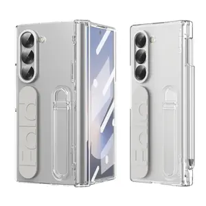Hinge Wristband Holder Case for Samsung Galaxy Z Fold 7 6 5 4 3 5G With S Pen Slot Screen Glass Protective Cover For Z Fold 6