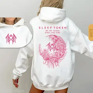 TokenWear-Retro Limited Sleep Token Rose Hoodie_Sweatshirt_T-Shirt, Unisex Oversize Rock Band Washed Heavyweight Cotton T-shirt, Gift For Gothic sleep token merch Clothes Top Womenswear