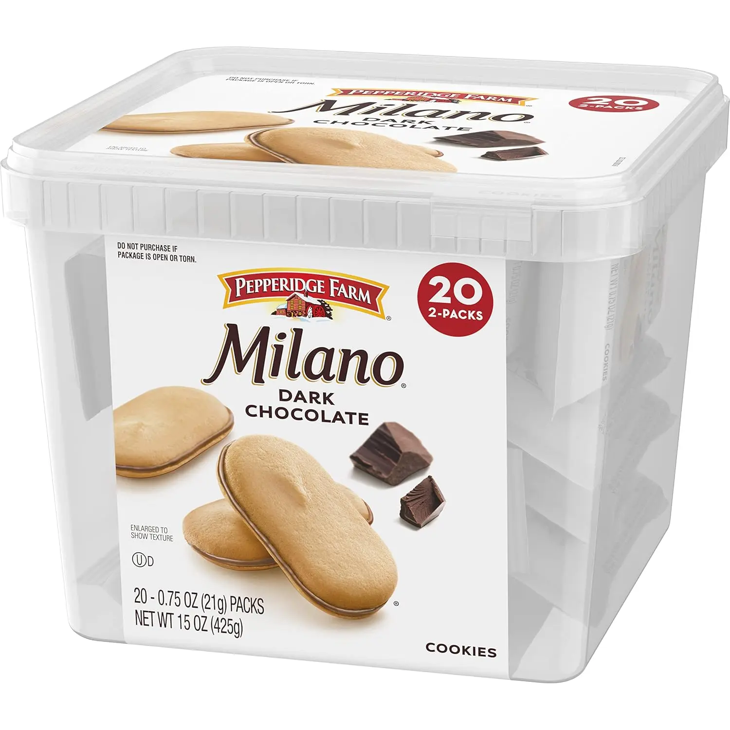 Milano Cookies, Dark Chocolate, 20 Packs, 2 Cookies per Pack