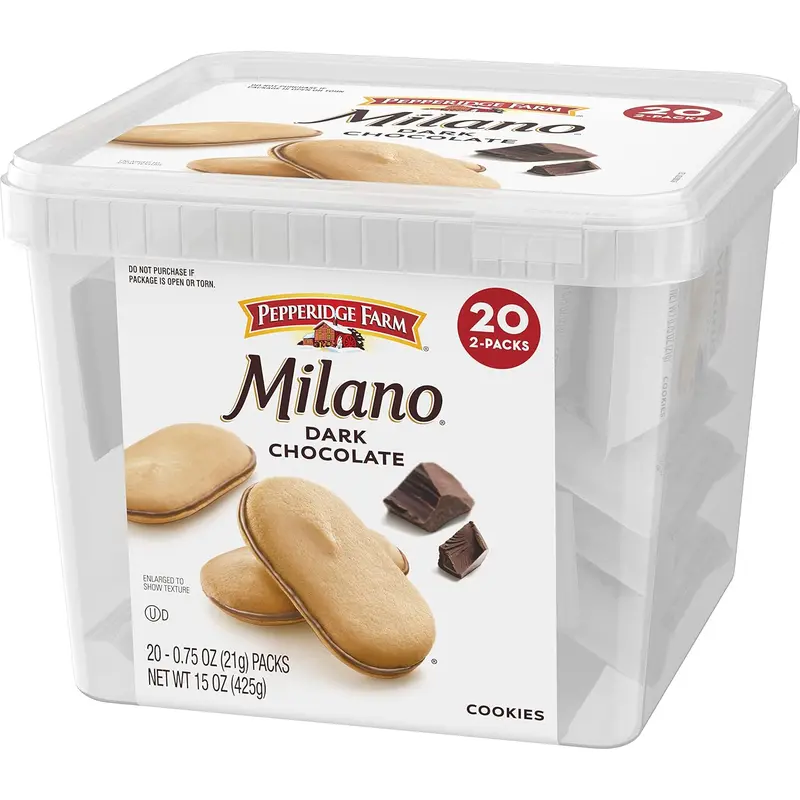 Milano Cookies, Dark Chocolate, 20 Packs, 2 Cookies per Pack