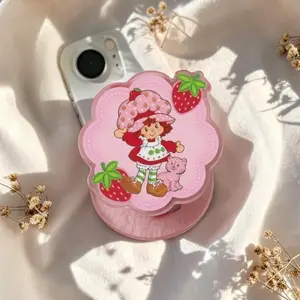 Strawberry Shortcake Phone Grip, Retro Berry Girl PopSocket, Kawaii Strawberry iPhone Stand, Pink Coquette Style