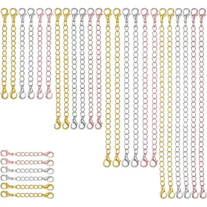 30 count Chain Extension for Necklace 5 Size Bracelet Necklace Extenders for Women Anklet  Making (10 , 10 , 10 Rose )