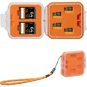 K&F CONCEPT 12 Slots Memory Card Case, Removable Card Slots, Water-Resistant and Anti-Shock Transparent Card Holder Storage Box for 8 Micro SD TF Cards, 2 SD Cards and 2 CFA Cards