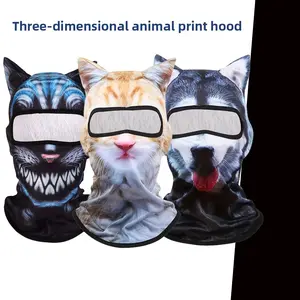 3D animal print pattern face kini sunscreen mask outdoor sports travel cycling headgear funny mask