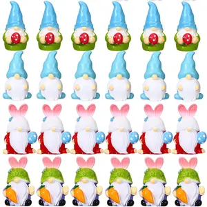Christmas Gift 24 Pcs Garden Mini Gnomes Little Gnomes Ornaments Mini 3D Gnomes Figures Cute Gnomes Statue Decor Miniature Figurines Tiny Fairy Gnomes Ornaments for Indoor Outdoor Landscape Garden Patio Lawn Backyard Plant Pots Egg Fillers