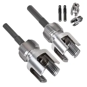 2PCS Pipe Threading Tool, 1/2" & 3/4" Dual-Function Internal & External Pipe Threader Kit, Alloy Steel Thread Cutting Tool for Water Pipes, Electric Drill Compatible, Fast DIY Plumbing Solution upgrade pipe thread