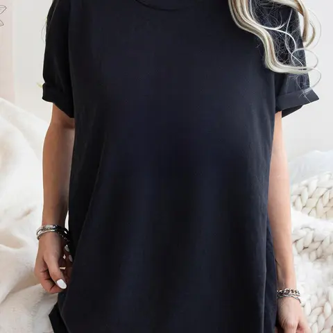 Women's Rabbit & Letter Print Round Neck Tee, Trendy Casual Drop Shoulder Half Sleeve T-shirt for Daily Wear, Ladies All Seasons Outfit Top, Casual Tee Shirts