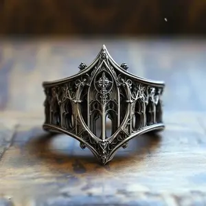 Classical Gothic Ring Dream Gallery Gothic Architecture - Fashionable Luxury Retro Finger Ring Accessories and Jewelry