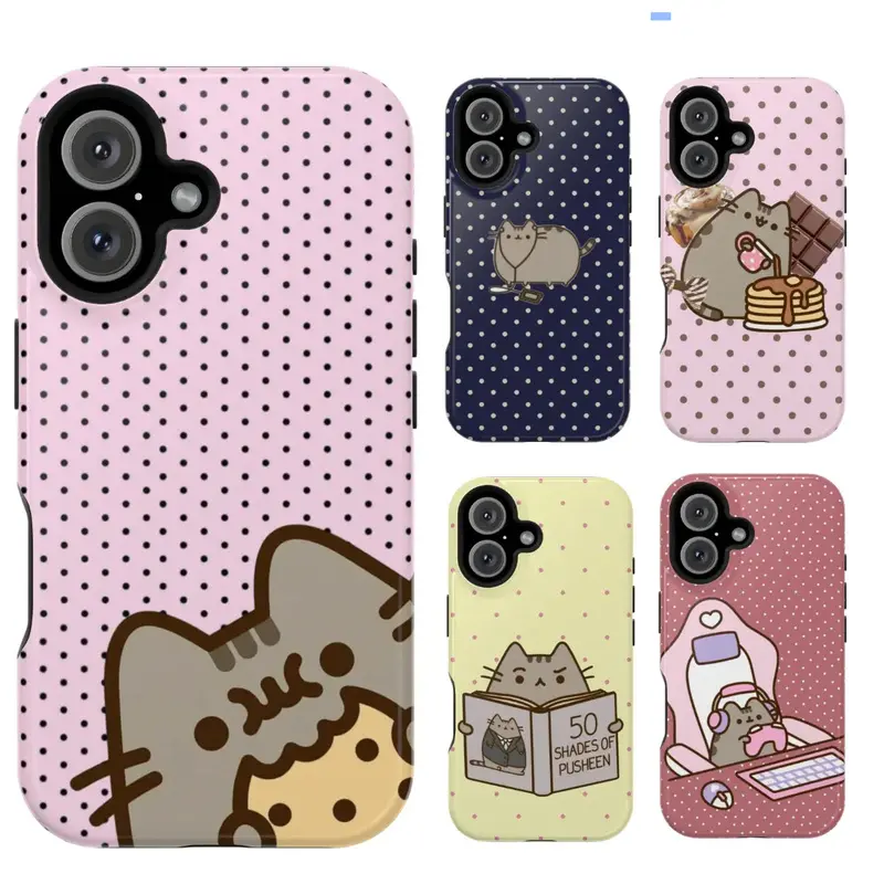 The Cat Phone Case, Polka Dot Shockproof Case Cover Compatible With iPhone 17 16 15 14 13 12 11 Pro Max X XS, Galaxy S25 S24 S23 S22 Ultra, Gift For Christmas